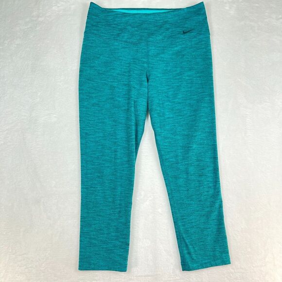 Nike Dri-Fit Leggings Womens Small Green Running  Training Athletic Workout Yoga - Picture 1 of 9